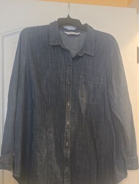 Old Navy Blue Denim Button-Down Shirt